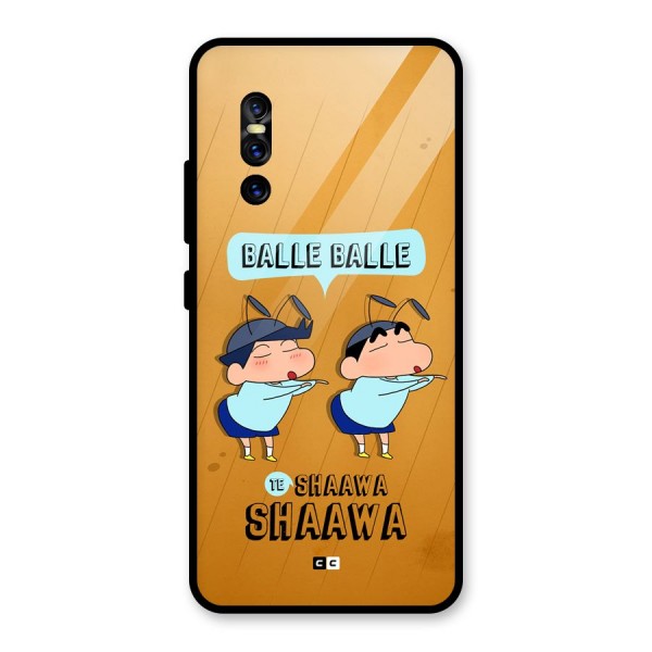 Balle Balle Shinchan Glass Back Case for Vivo V15 Pro