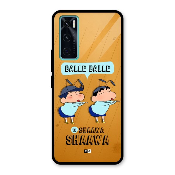 Balle Balle Shinchan Glass Back Case for Vivo V20 SE