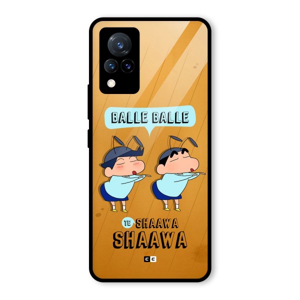 Balle Balle Shinchan Glass Back Case for Vivo V21 5G