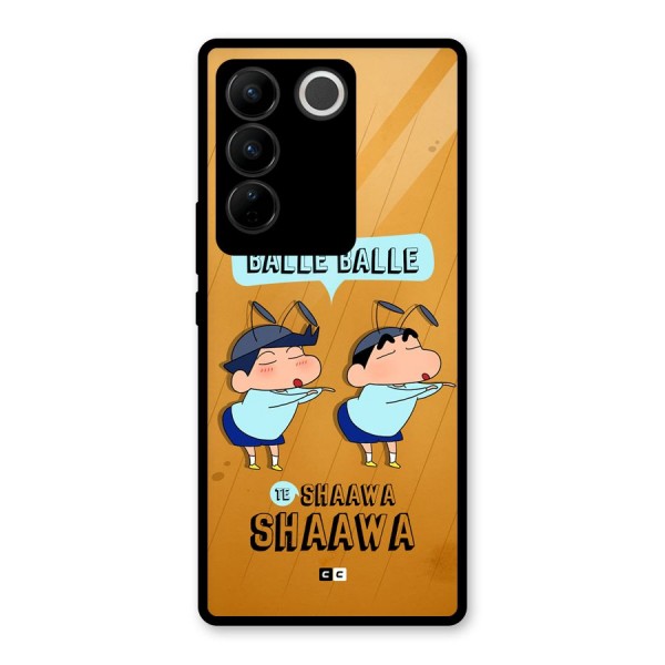 Balle Balle Shinchan Glass Back Case for Vivo V27