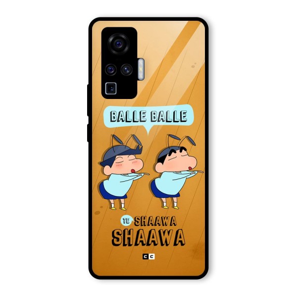 Balle Balle Shinchan Glass Back Case for Vivo X50 Pro