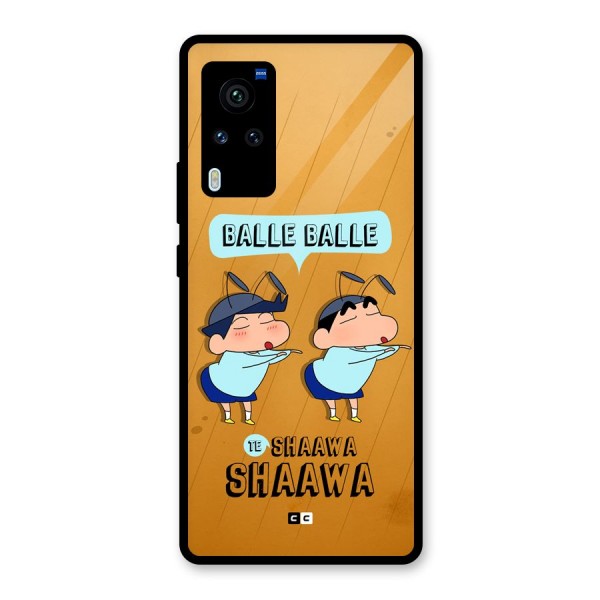 Balle Balle Shinchan Glass Back Case for Vivo X60 Pro