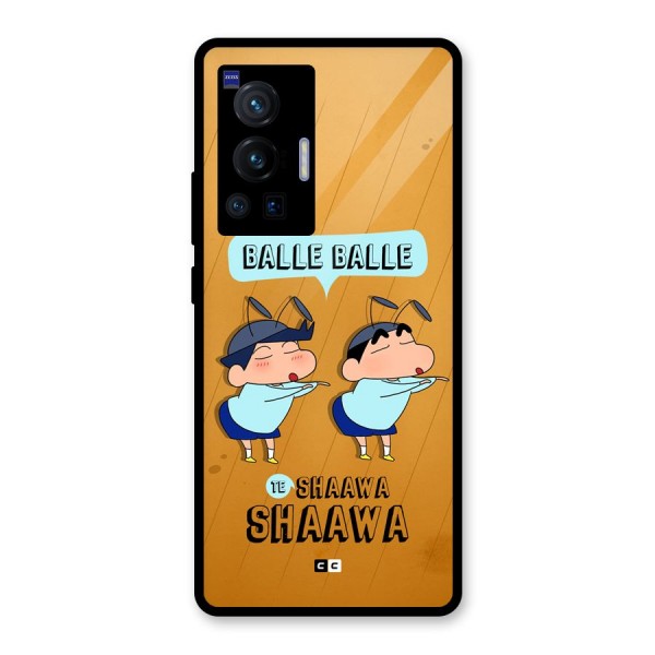 Balle Balle Shinchan Glass Back Case for Vivo X70 Pro