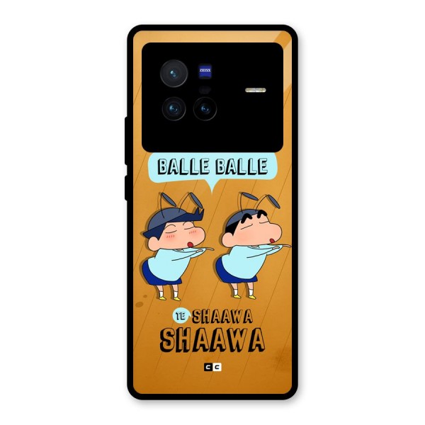 Balle Balle Shinchan Glass Back Case for Vivo X80