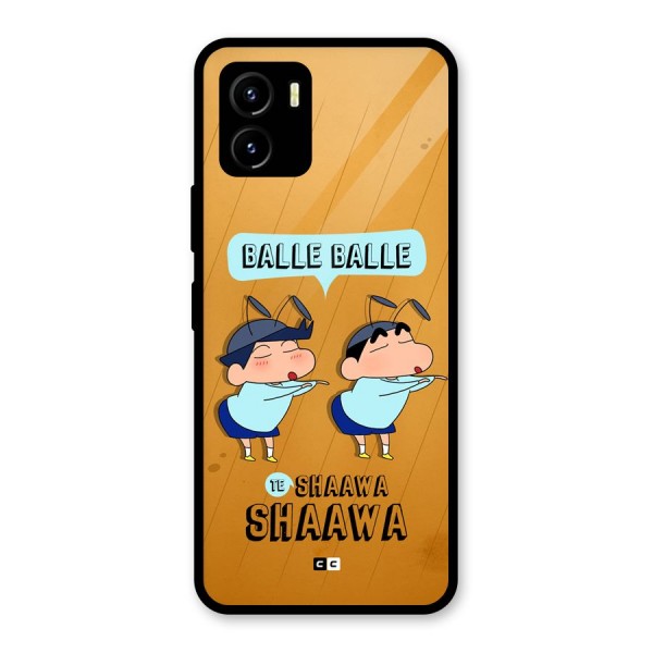 Balle Balle Shinchan Glass Back Case for Vivo Y15s