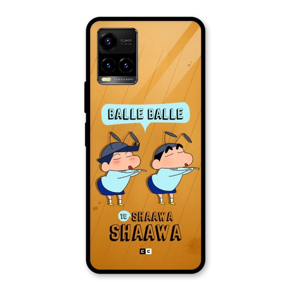 Balle Balle Shinchan Glass Back Case for Vivo Y21A