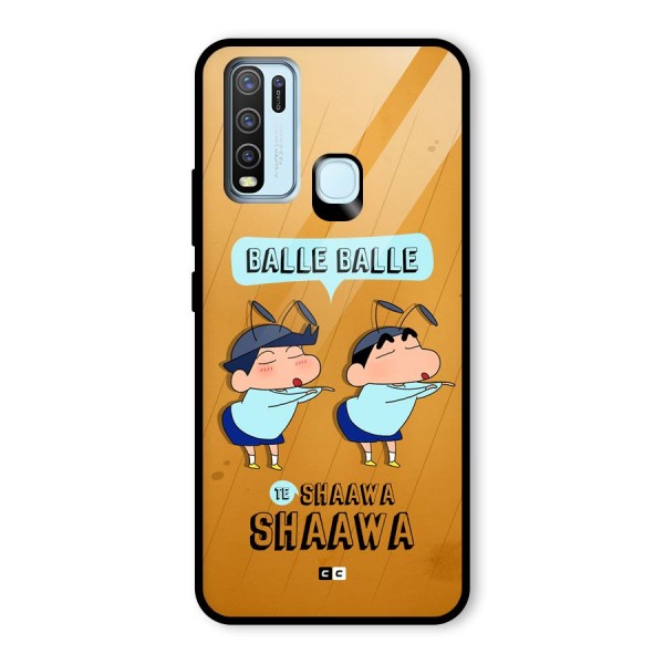 Balle Balle Shinchan Glass Back Case for Vivo Y50