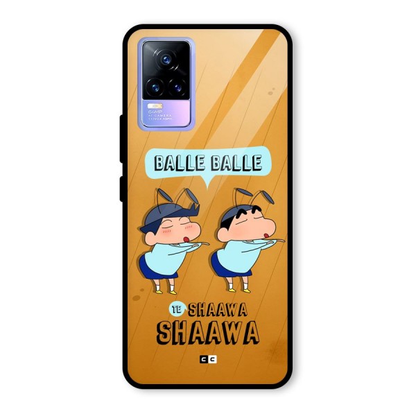 Balle Balle Shinchan Glass Back Case for Vivo Y73