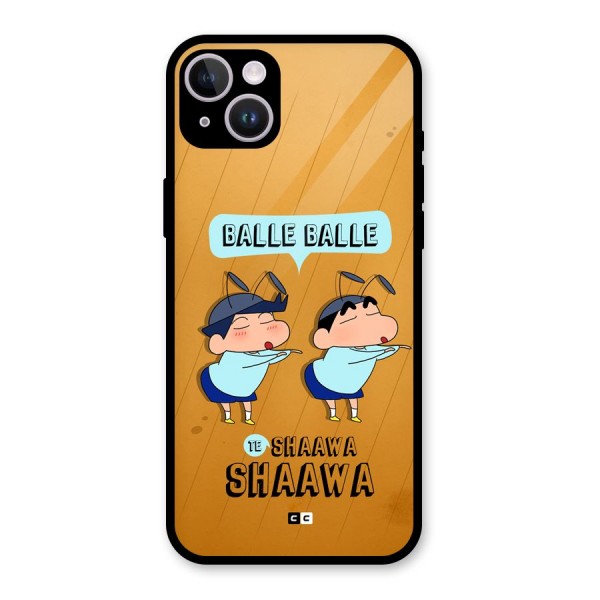 Balle Balle Shinchan Glass Back Case for iPhone 14 Plus