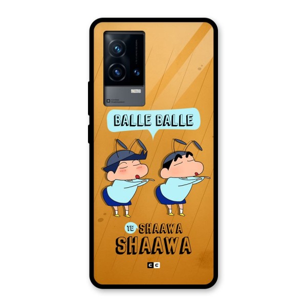 Balle Balle Shinchan Glass Back Case for iQOO 9 5G