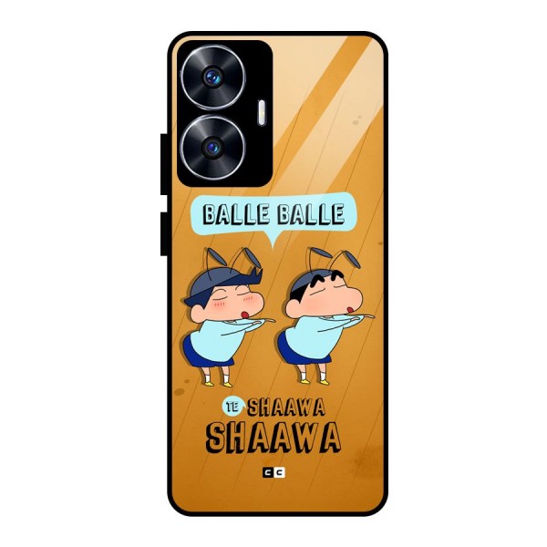 Balle Balle Shinchan Glass Back Case for realme C55