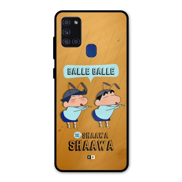 Balle Balle Shinchan Metal Back Case for Galaxy A21s