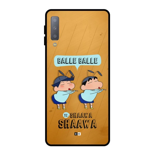 Balle Balle Shinchan Metal Back Case for Galaxy A7 (2018)