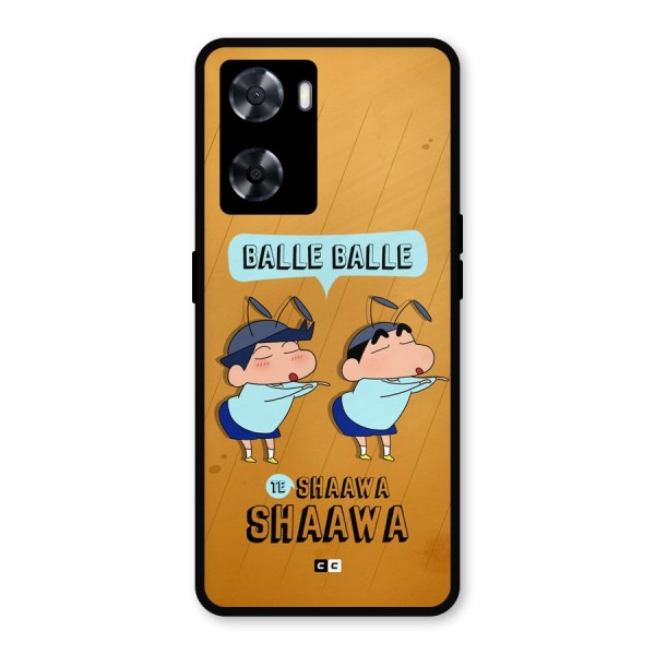 Balle Balle Shinchan Metal Back Case for Oppo A57 2022