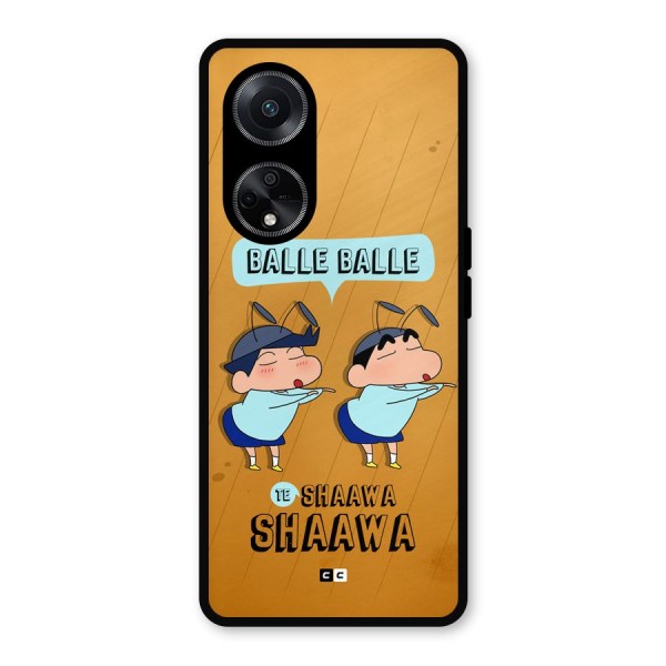 Balle Balle Shinchan Metal Back Case for Oppo F23