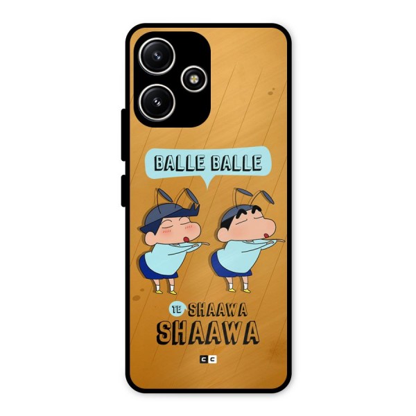 Balle Balle Shinchan Metal Back Case for Poco M6 Pro