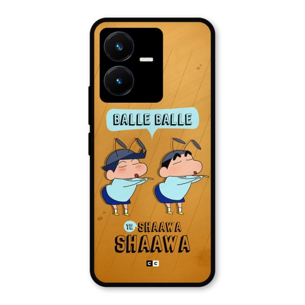 Balle Balle Shinchan Metal Back Case for Vivo Y22s