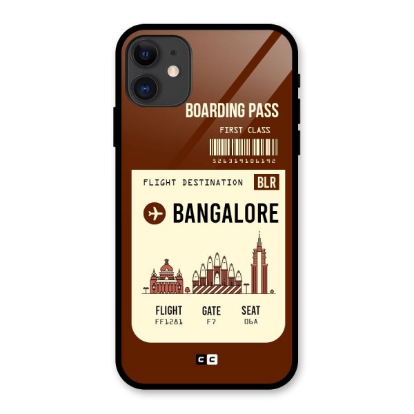 Bangalore Boarding Pass Glass Back Case for iPhone 11