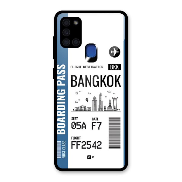 Bangkok Boarding Pass Glass Back Case for Galaxy A21s