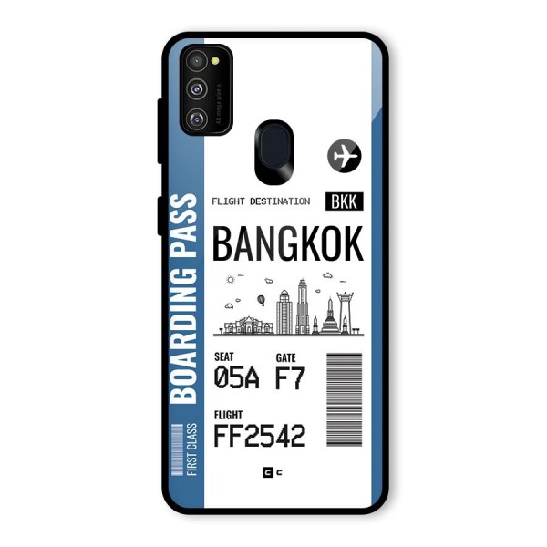 Bangkok Boarding Pass Glass Back Case for Galaxy M21