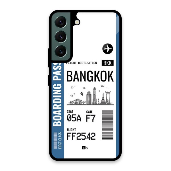 Bangkok Boarding Pass Glass Back Case for Galaxy S22 5G