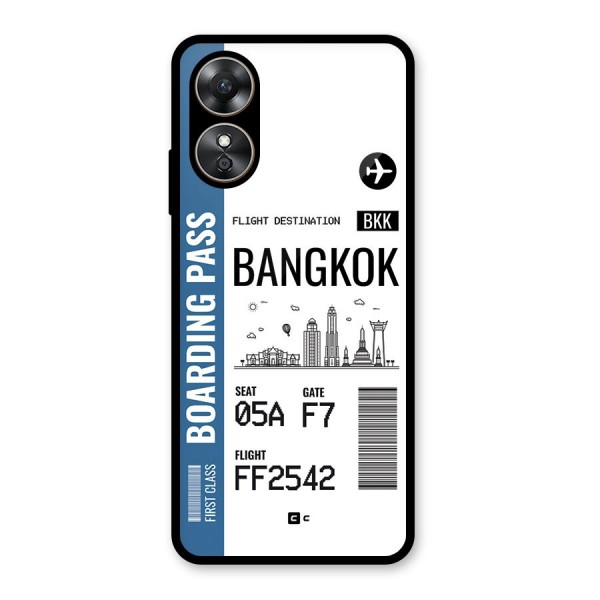 Bangkok Boarding Pass Glass Back Case for Oppo A17