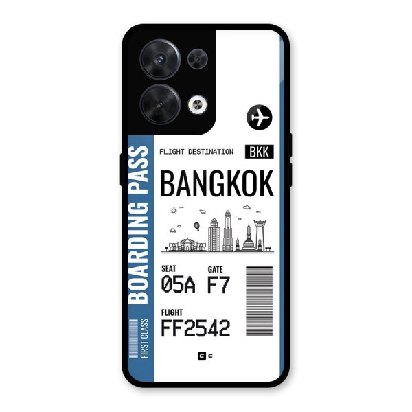 Bangkok Boarding Pass Glass Back Case for Oppo Reno8 5G