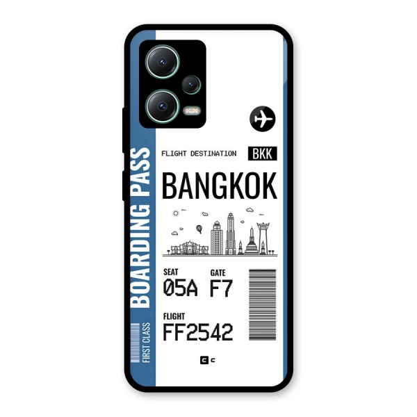 Bangkok Boarding Pass Glass Back Case for Poco X5