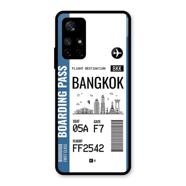 Bangkok Boarding Pass Glass Back Case for Redmi Note 11T 5G