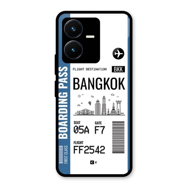 Bangkok Boarding Pass Glass Back Case for Vivo Y22