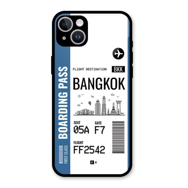 Bangkok Boarding Pass Glass Back Case for iPhone 14 Plus