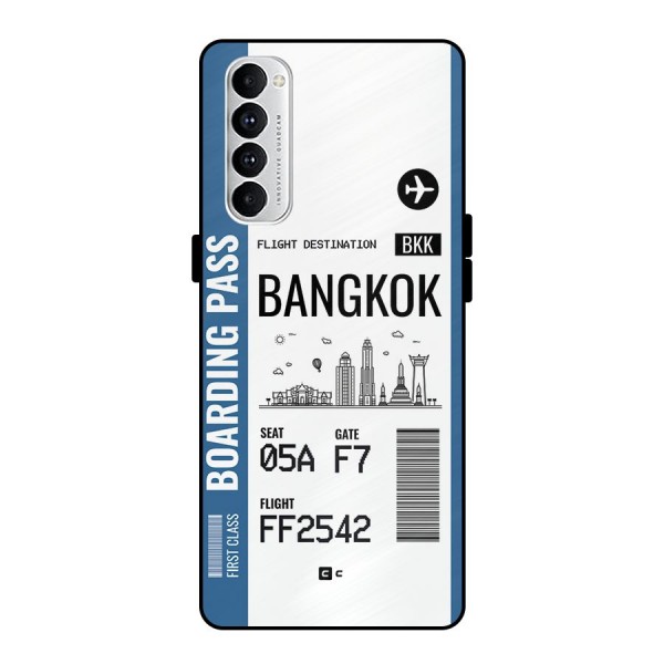 Bangkok Boarding Pass Metal Back Case for Oppo Reno4 Pro