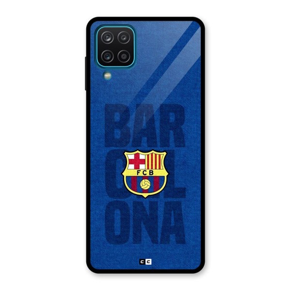 Barcelona Typography Glass Back Case for Galaxy A12