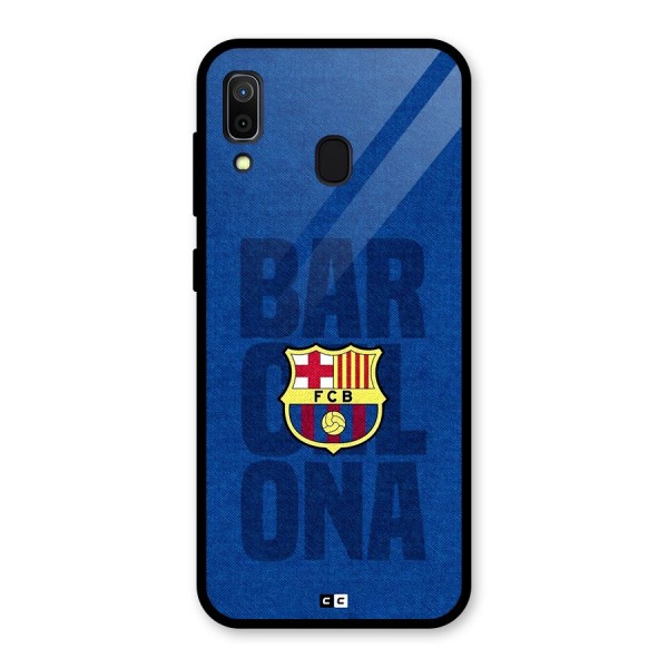 Barcelona Typography Glass Back Case for Galaxy A30