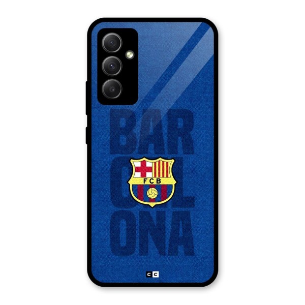 Barcelona Typography Glass Back Case for Galaxy A34