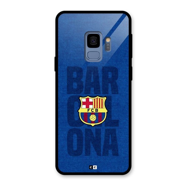 Barcelona Typography Glass Back Case for Galaxy S9