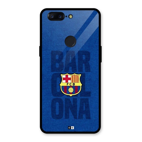 Barcelona Typography Glass Back Case for OnePlus 5T