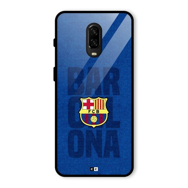 Barcelona Typography Glass Back Case for OnePlus 6T