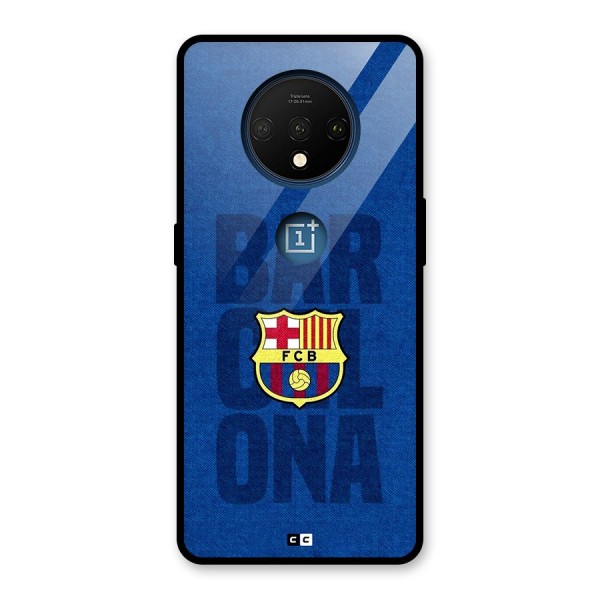 Barcelona Typography Glass Back Case for OnePlus 7T