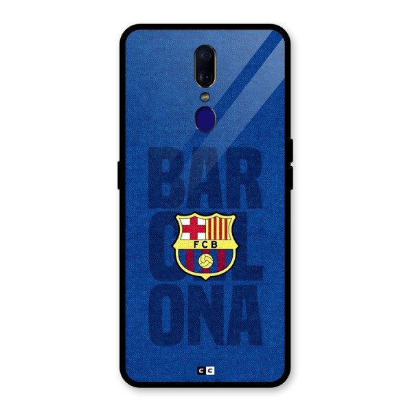 Barcelona Typography Glass Back Case for Oppo F11