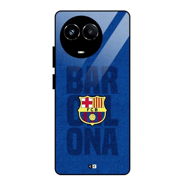 Barcelona Typography Glass Back Case for Realme 11X