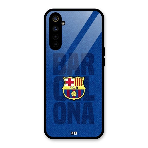 Barcelona Typography Glass Back Case for Realme 6