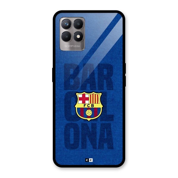 Barcelona Typography Glass Back Case for Realme 8i