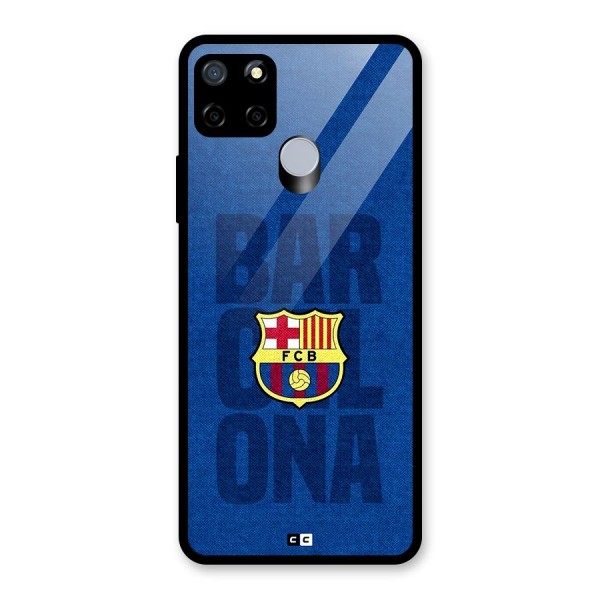 Barcelona Typography Glass Back Case for Realme C15