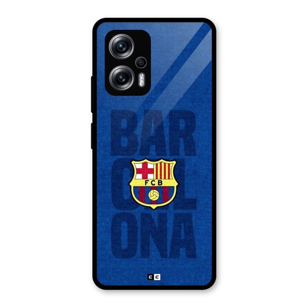 Barcelona Typography Glass Back Case for Redmi K50i