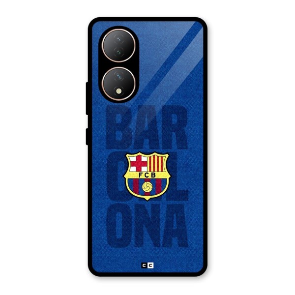 Barcelona Typography Glass Back Case for Vivo T2