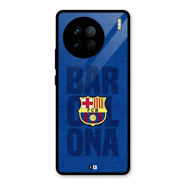 Barcelona Typography Glass Back Case for Vivo X90