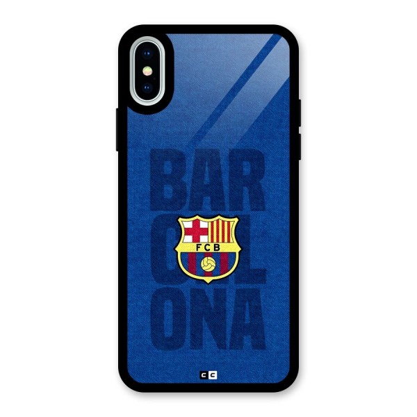 Barcelona Typography Glass Back Case for iPhone X