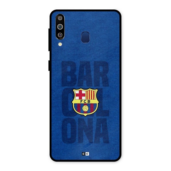 Barcelona Typography Metal Back Case for Galaxy M30