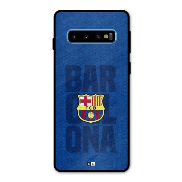 Barcelona Typography Metal Back Case for Galaxy S10